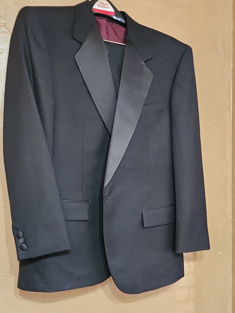Mens Wearhouse Black Men's Tuxedo Blazer with Satin Lapel